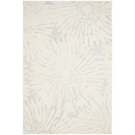 Safavieh Bella Hand Tufted Large Rectangle Area Rug, Silver and Ivory - 8 x 10 ft. BEL129A-8